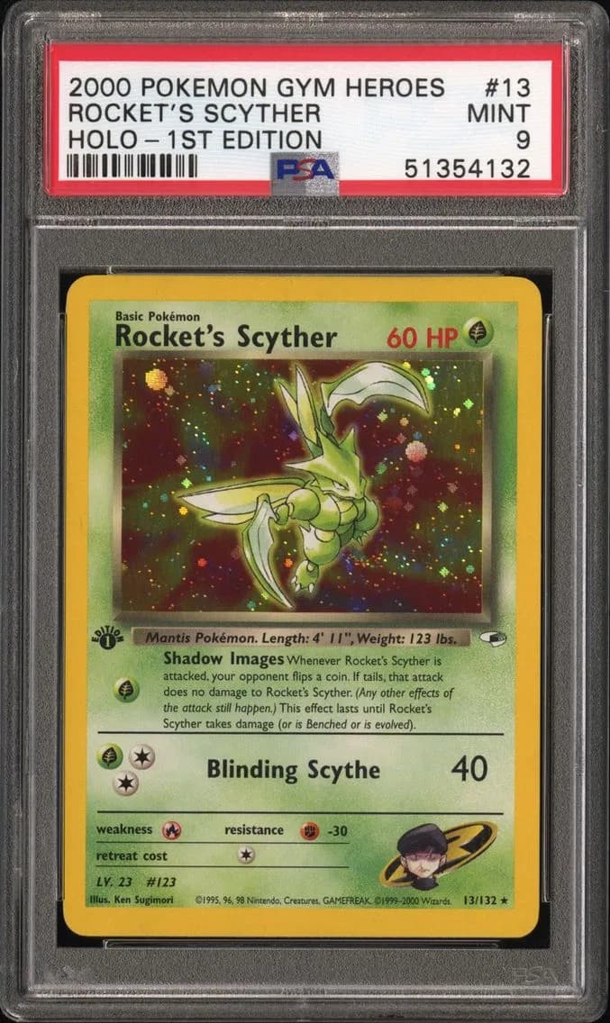 2000 #13 Rocket's Scyther PSA 9 Gym Heroes