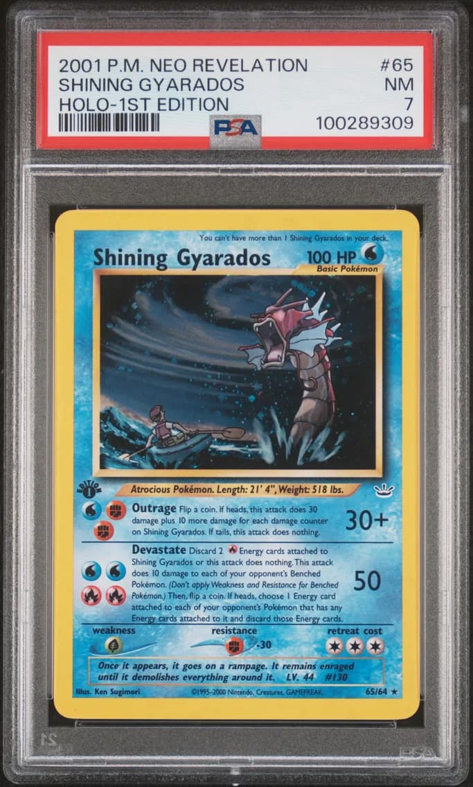 2001 #65 Shining Gyarados-Holo 1st Edition PSA 7 Neo Revelation