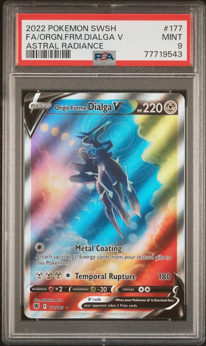 2022 #177 Full Art/Origin Forme Dialga V PSA 9 Sword & Shield Astral Radiance Pokemon