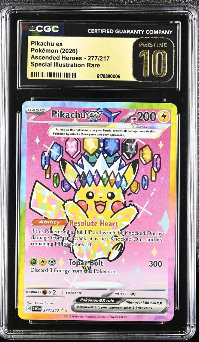 2026 #277 Pikachu ex CGC 10 Pristine Ascended Heroes - ASC EN - English