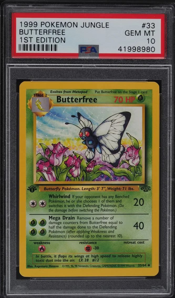 1999 #33 JUNGLE 1ST EDITION BUTTERFREE PSA 10 POKEMON