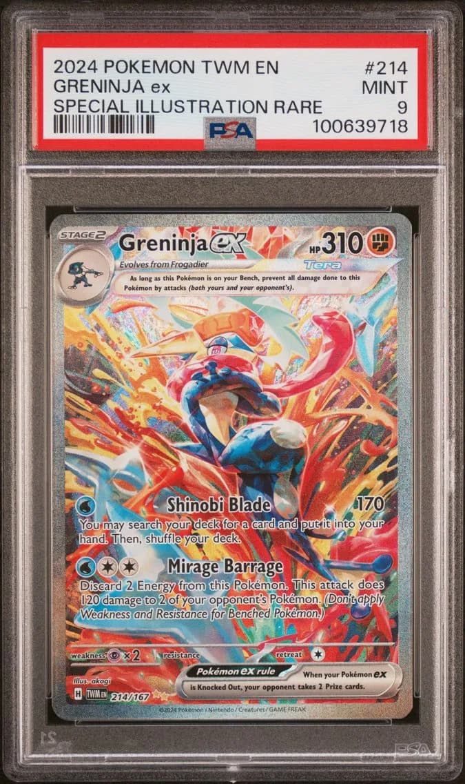 2024 #214 Greninja EX PSA 9 Twm EN-Twilight Masquerade Pokemon