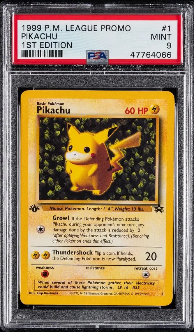 1999 #1 PIKACHU PSA 9 POKEMON LEAGUE PROMO | 1ST EDITION