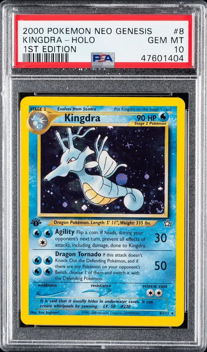 2000 #8 Kingdra-Holo PSA 10 Neo Genesis 1st Edition Pokemon