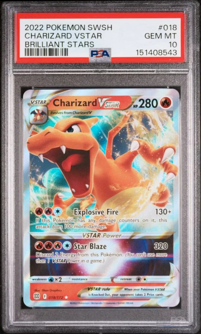 2022 #018 Charizard Vstar PSA 10 Sword & Shield Brilliant Stars Pokemon