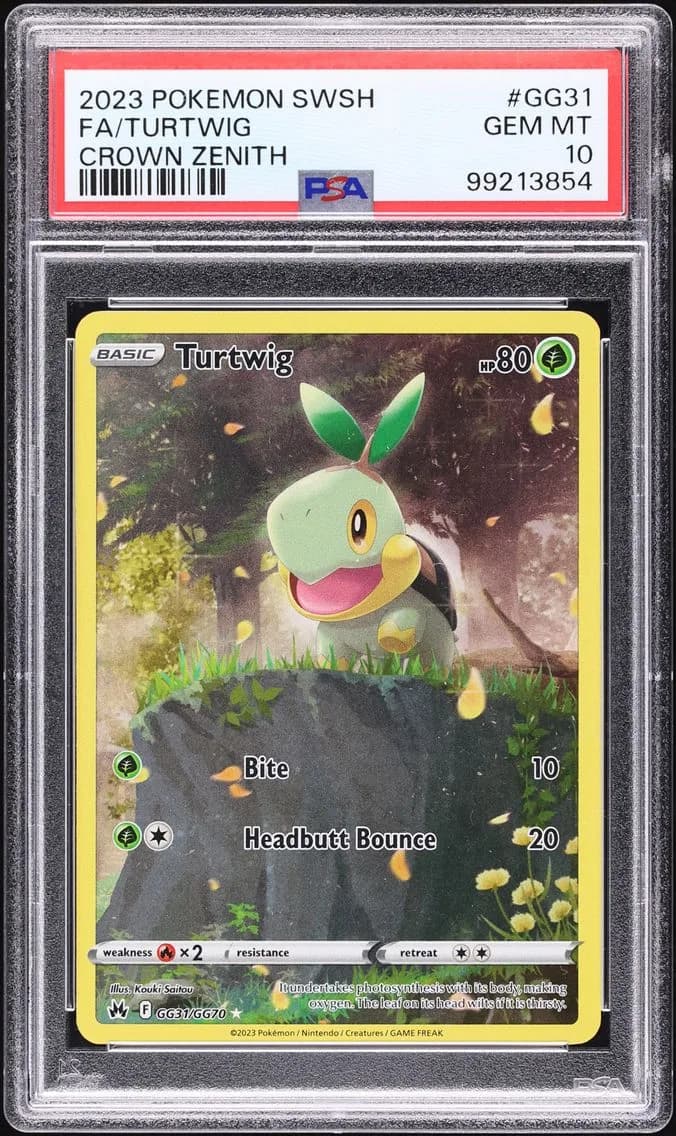 2023 #GG31 Full Art/Turtwig PSA 10 Sword and Shield Crown Zenith Pokemon