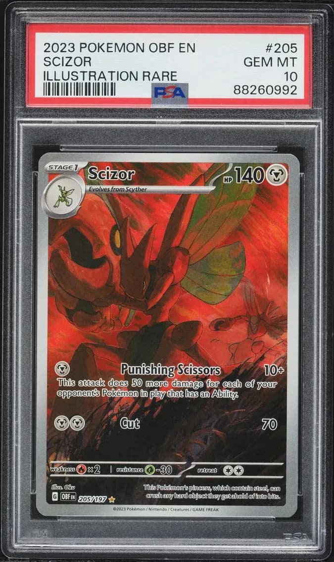2023 #205 Scizor PSA 10 Obf EN-Obsidian Flames Pokemon