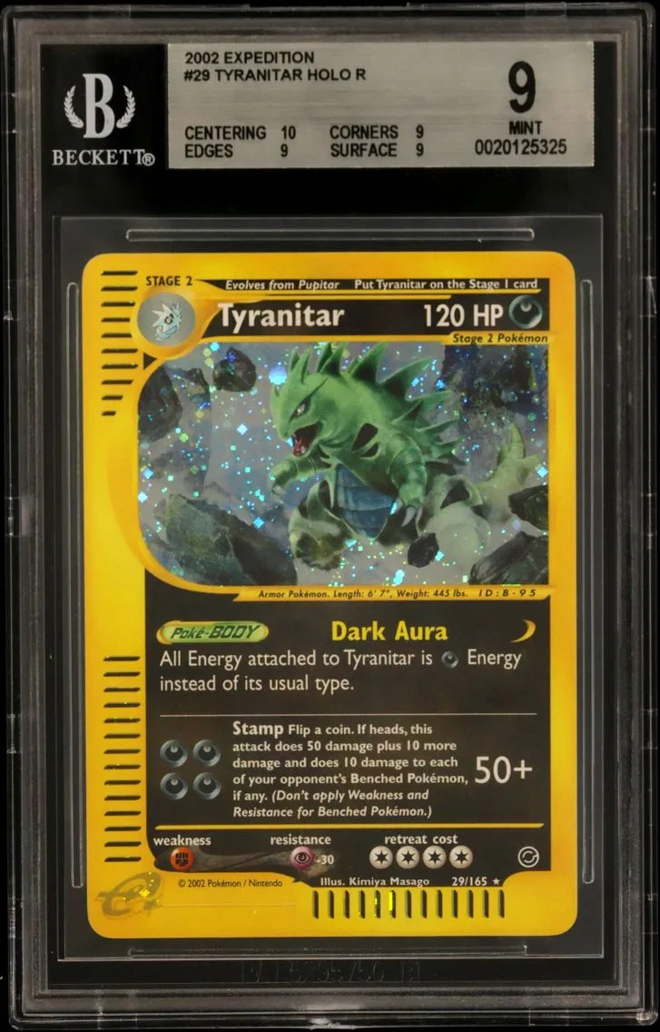 2002 #29 Tyranitar HOLO R BGS 9 -e TCG Expedition Base Set