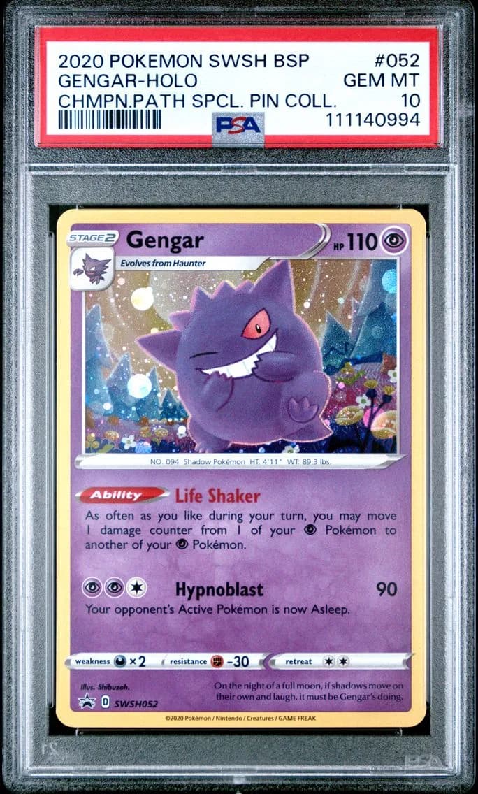 2020 #052 Gengar-Holo PSA 10 Swsh Black Star Promo Pokemon