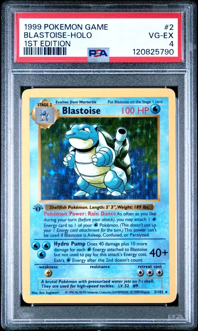 1999 #2 Blastoise-Holo 1st Edition PSA 4 Game