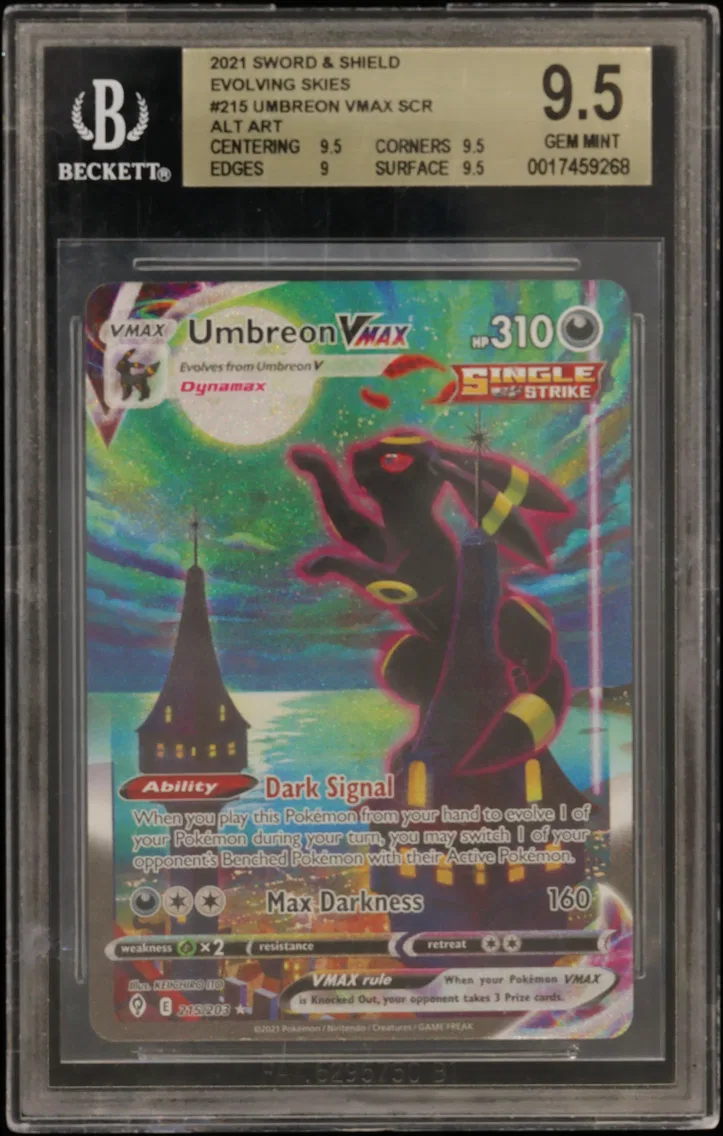 2021 #215 Umbreon VMAX ALT ART SEC BGS 9.5 TCG Sword & Shield Evolving Skies