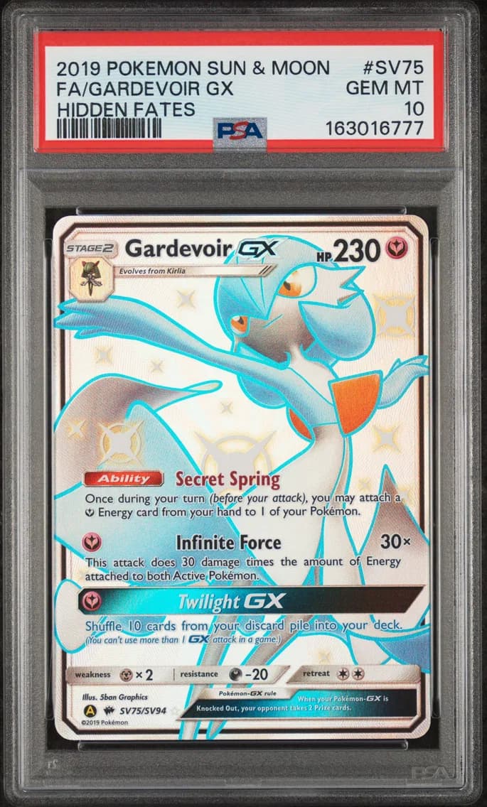 2019 #SV75 Full Art/Gardevoir GX PSA 10 Sun & Moon Hidden Fates