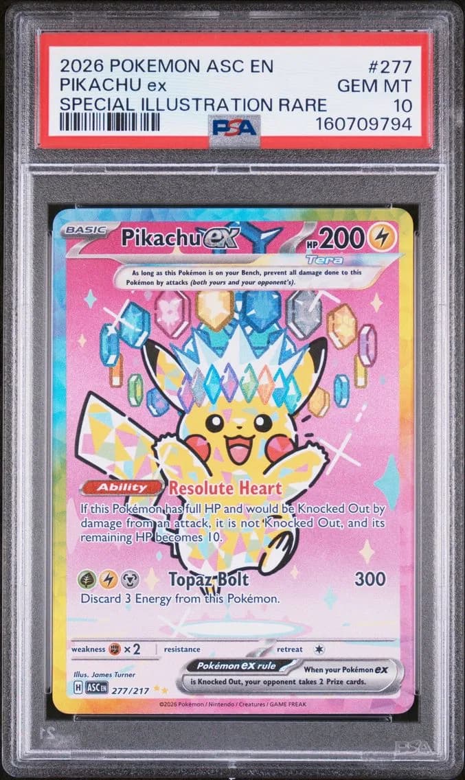 2026 #277 Pikachu EX PSA 10 Asc EN-Ascended Heroes