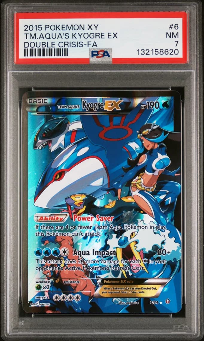 2015 #6 Full Art/Team Aqua's Kyogre EX PSA 7 XY Double Crisis