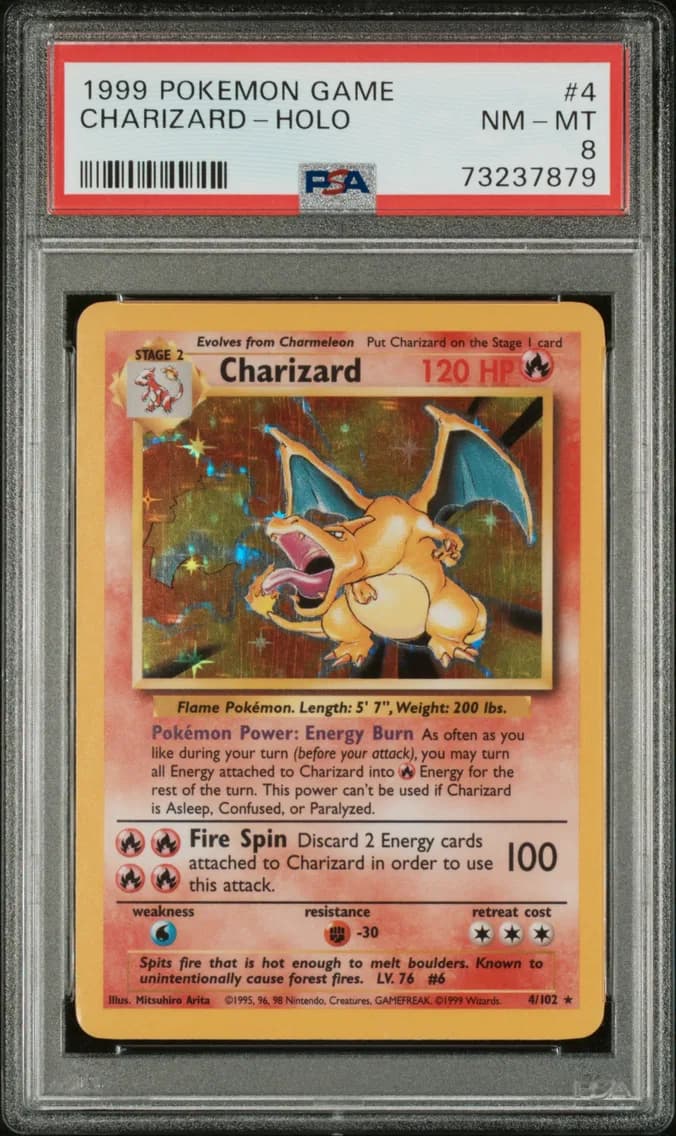 1999 #4 Charizard-Holo PSA 8 Game