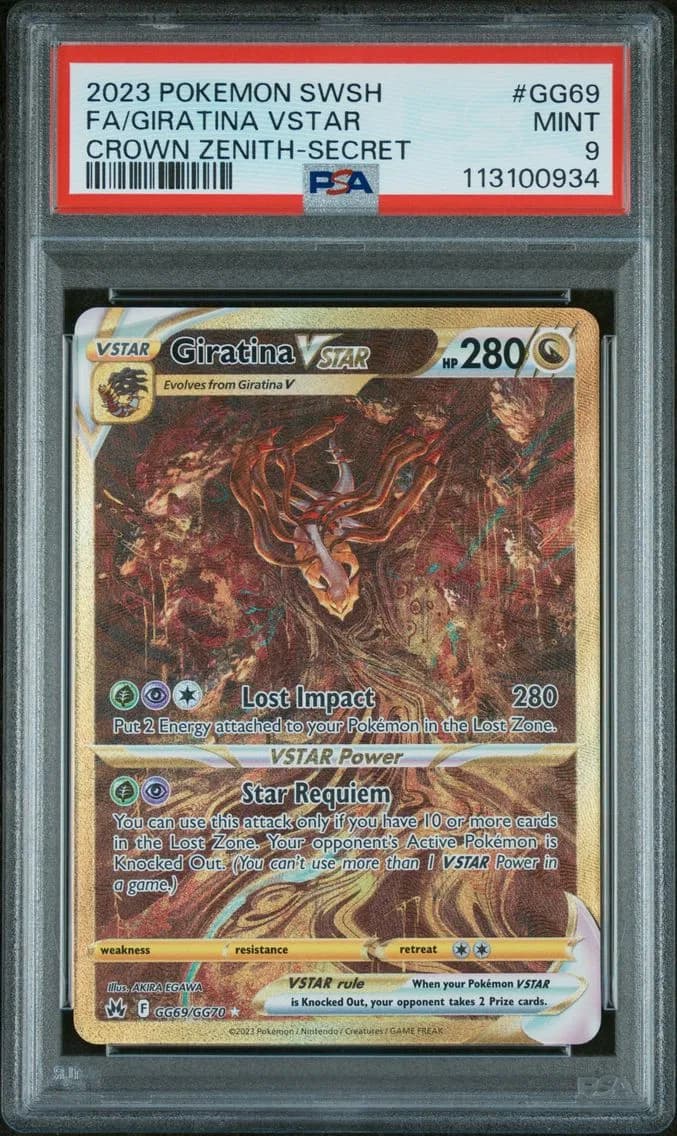 2023 #GG69 Full Art/Giratina Vstar PSA 9 Sword and Shield Crown Zenith Pokemon