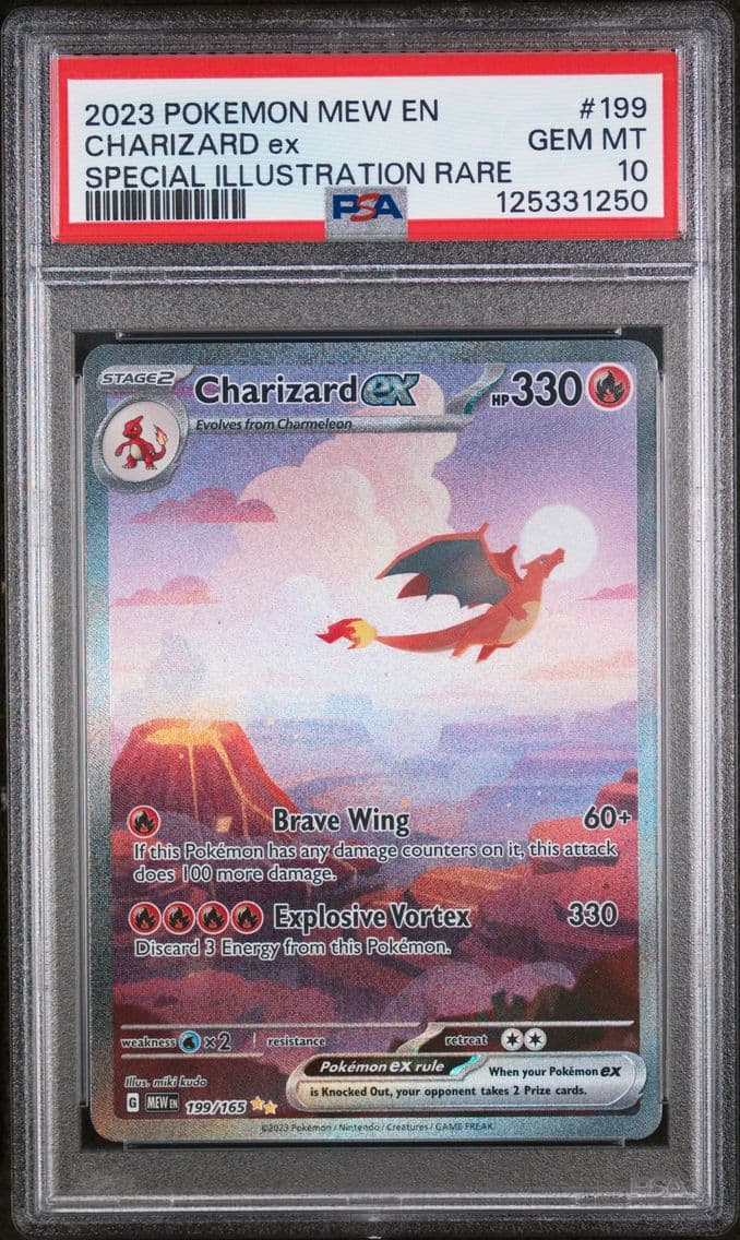 2023 #199 Charizard EX PSA 10 Mew EN-151