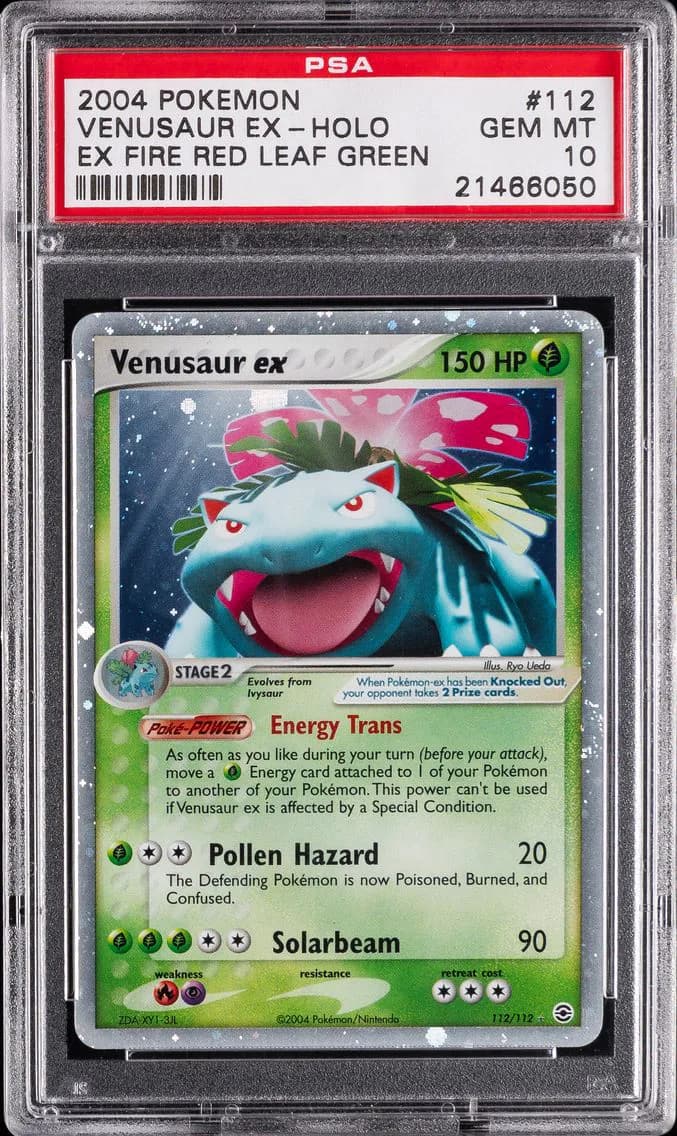 2004 #112 Venusaur EX-Holo PSA 10 EX Fire Red & Leaf Green Pokemon