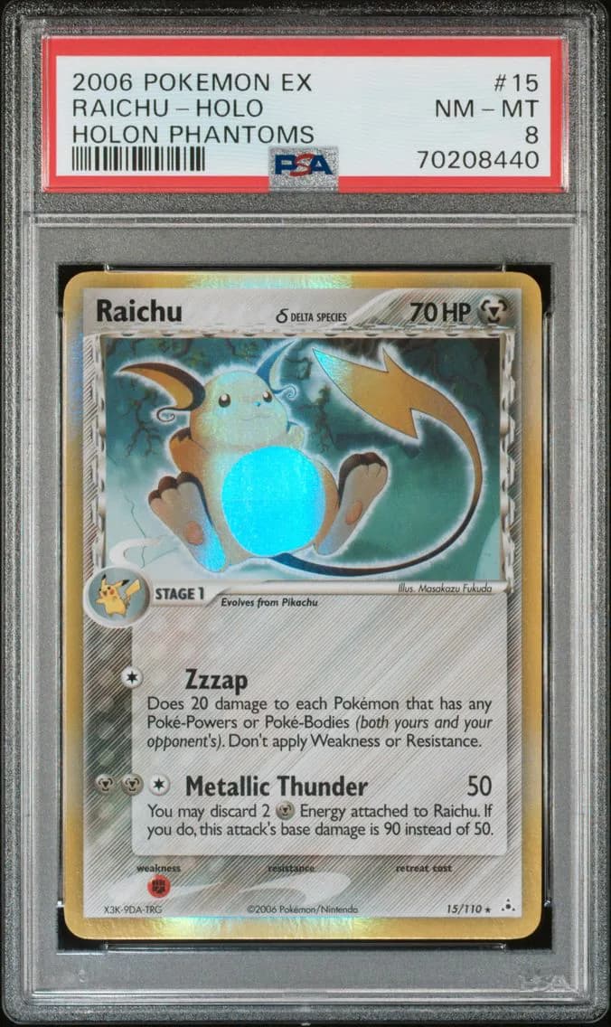 2006 #15 Raichu-Holo PSA 8 EX Holon Phantoms Pokemon