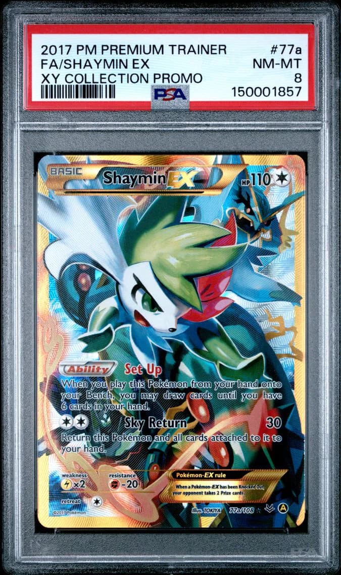 2017 #77a Full Art/Shaymin EX PSA 8 Premium Trainer XY Collection Promo