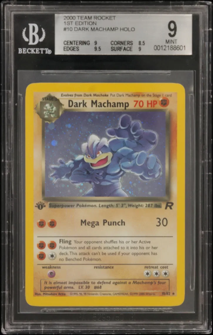 2000 #10 Dark Machamp HOLO R BGS 9 Team Rocket 1st Edition