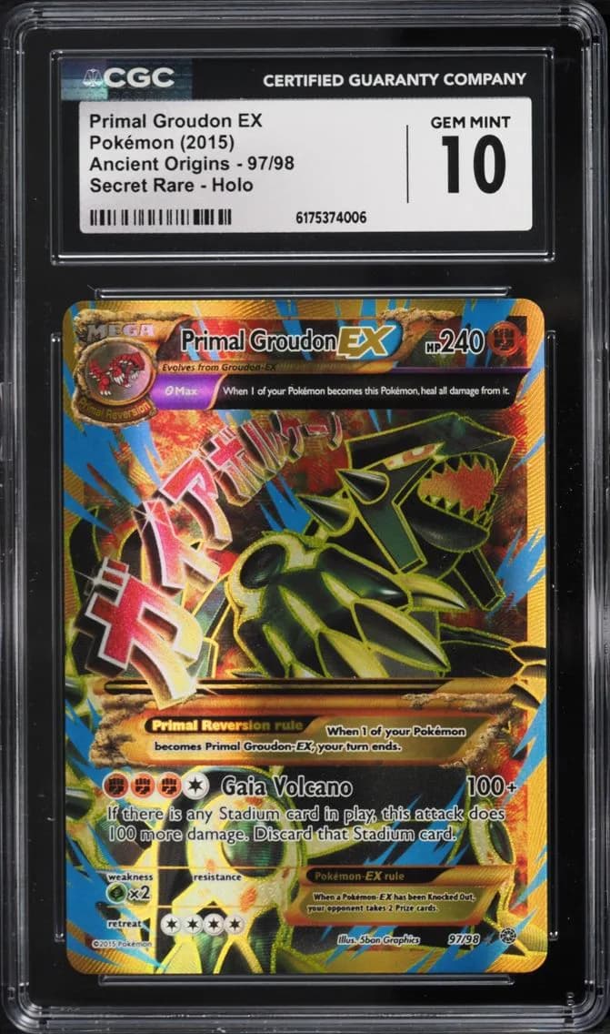 2015 Pokemon XY Ancient Origins Full Art Primal Groudon EX #97 CGC 10 GEM MINT