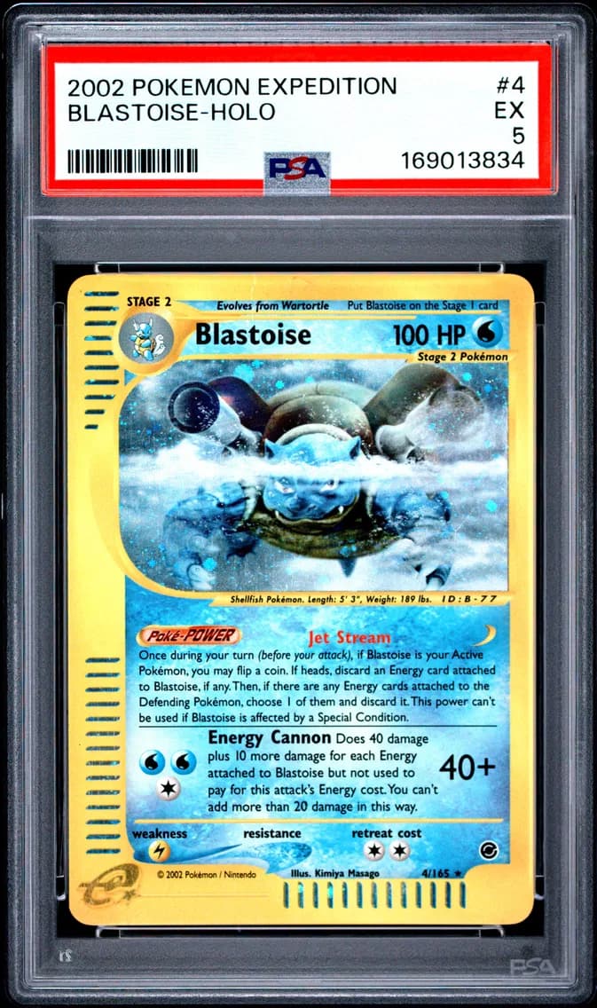 2002 #4 Blastoise-Holo PSA 5 Expedition