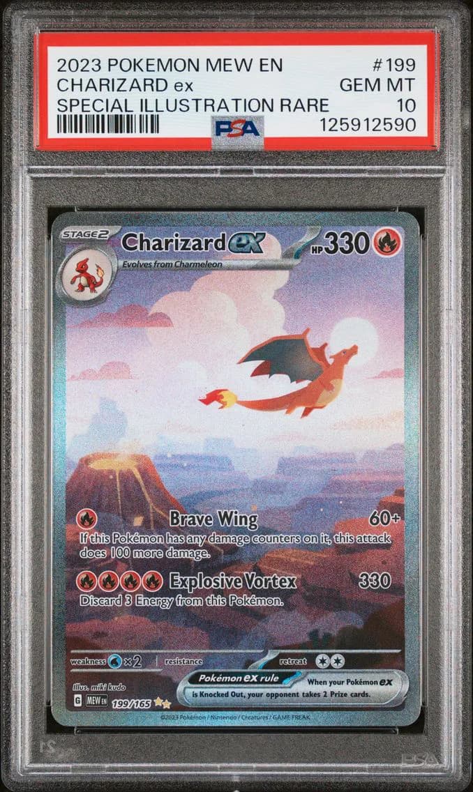 2023 #199 Charizard EX PSA 10 Mew EN-151