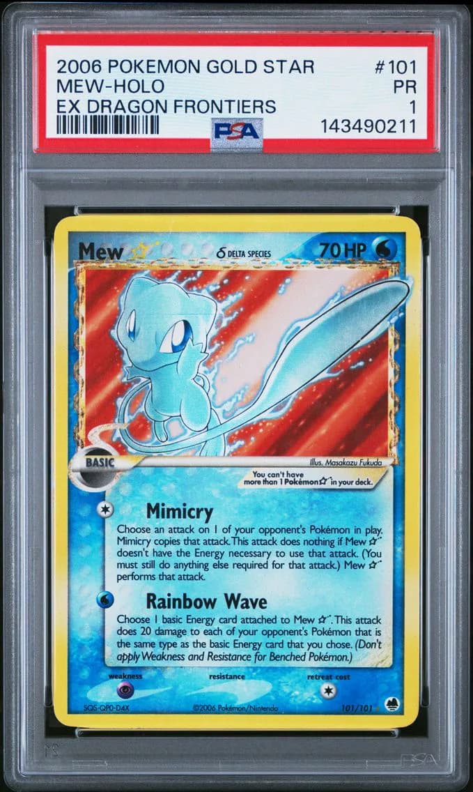 2006 #101 Mew-Holo Gold Star PSA 1 EX Dragon Frontiers