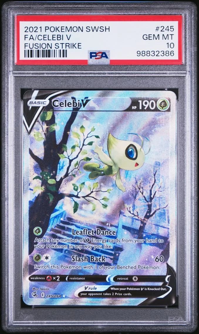 2021 #245 Full Art/Celebi V PSA 10 Sword & Shield Fusion Strike