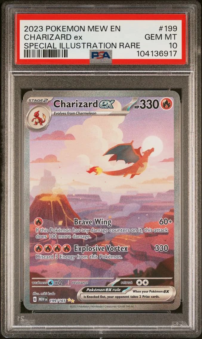 2023 #199 Charizard EX PSA 10 Mew EN-151