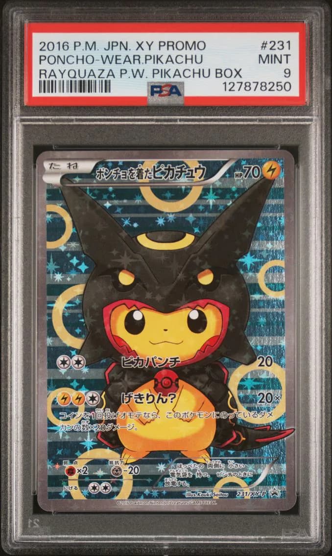 2016 #231 Poncho-Wearing Pikachu PSA 9 Japanese XY Promo Pokemon