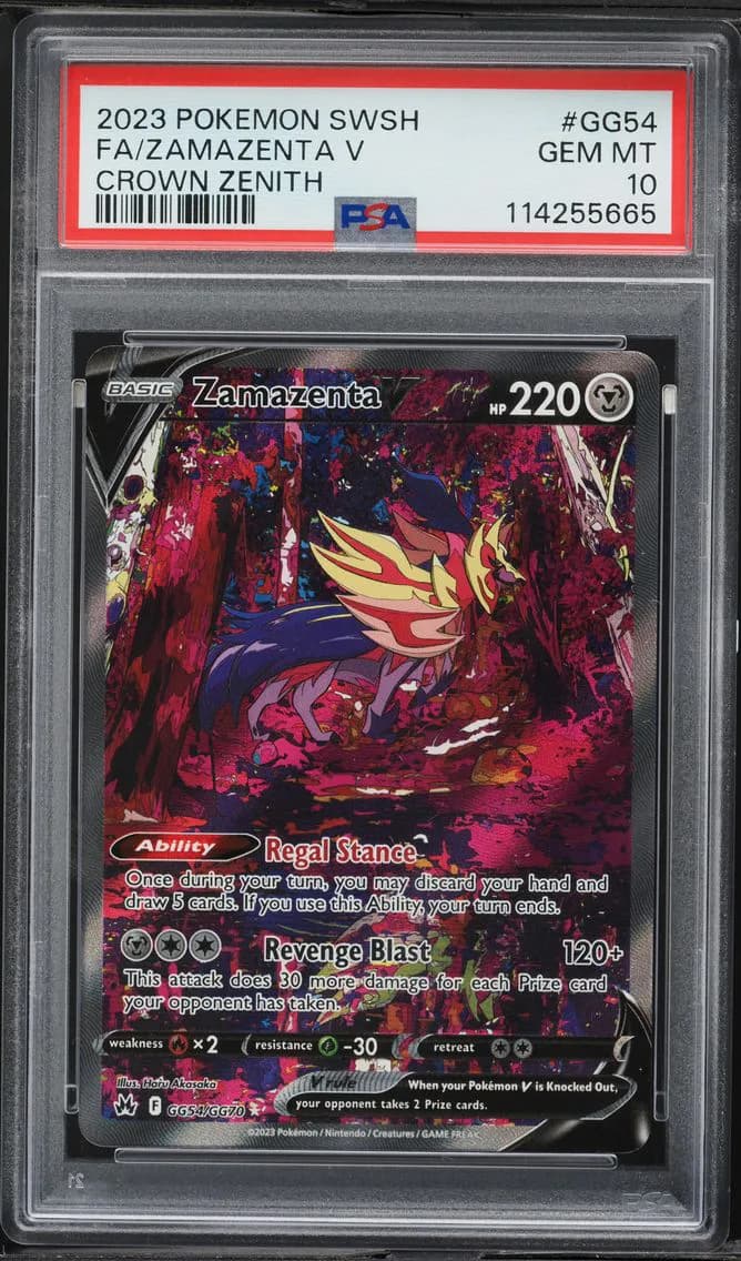2023 #GG54 Full Art/Zamazenta V PSA 10 Sword and Shield Crown Zenith Pokemon
