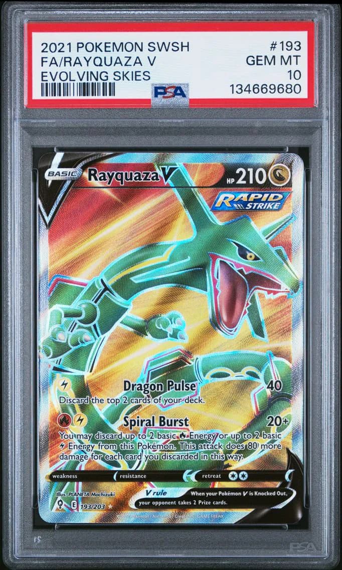 2021 #193 Full Art/Rayquaza V PSA 10 Sword & Shield Evolving Skies