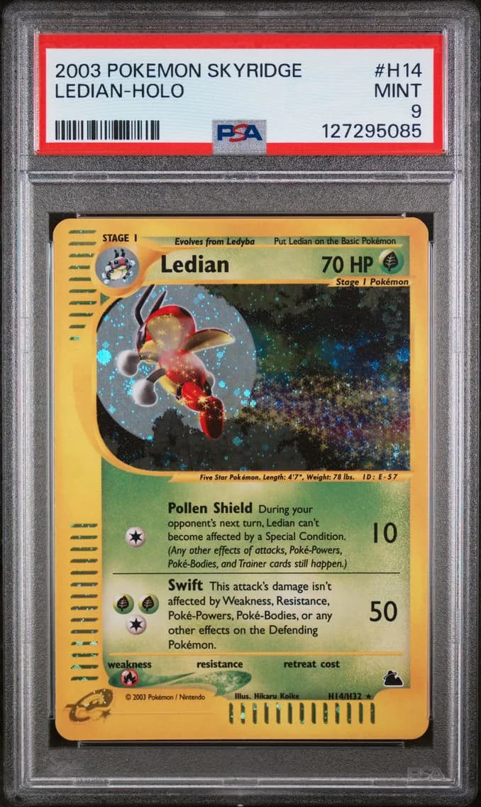 2003 #H14 Ledian-Holo PSA 9 Skyridge