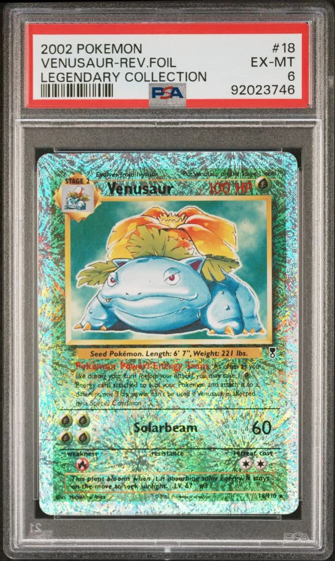 2002 #18 Venusaur-Reverse Foil PSA 6 Legendary Collection
