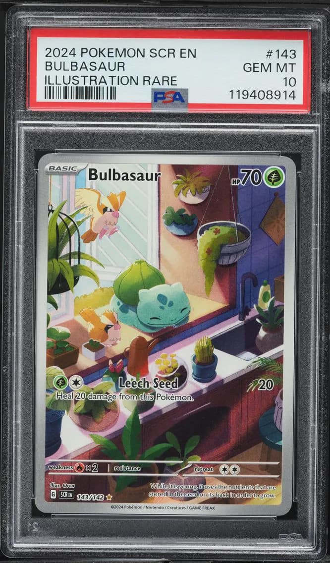 2024 #143 Bulbasaur PSA 10 Scr EN-Stellar Crown Pokemon