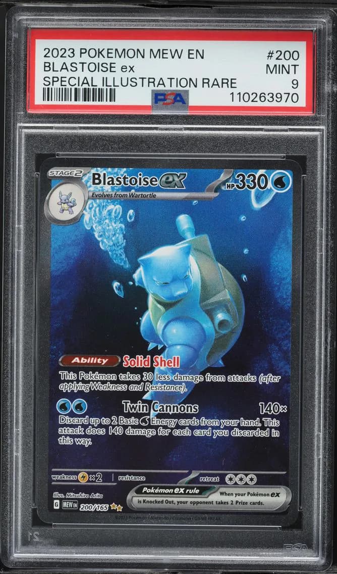 2023 #200 Blastoise EX PSA 9 Mew EN-151 Pokemon