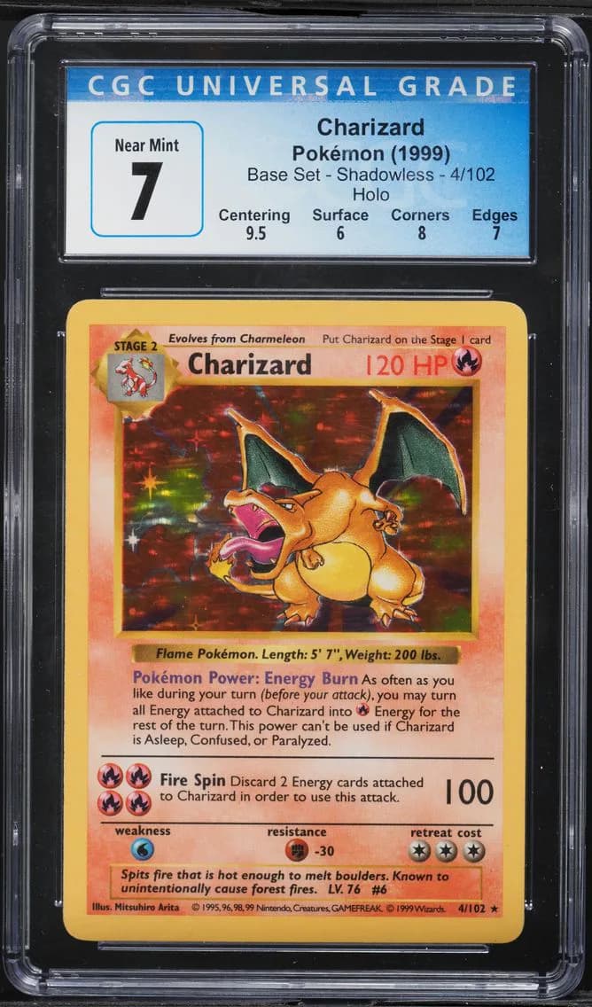 1999 #4 Charizard-Holo CGC 7 Game Pokemon