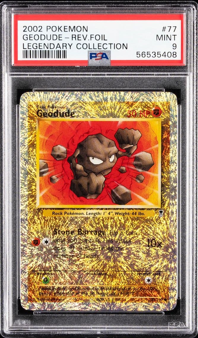 2002 #77 Geodude-Reverse Foil PSA 9 Legendary Collection Pokemon