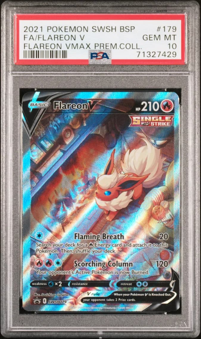 2021 #179 Full Art/Flareon V PSA 10 Swsh Black Star Promo