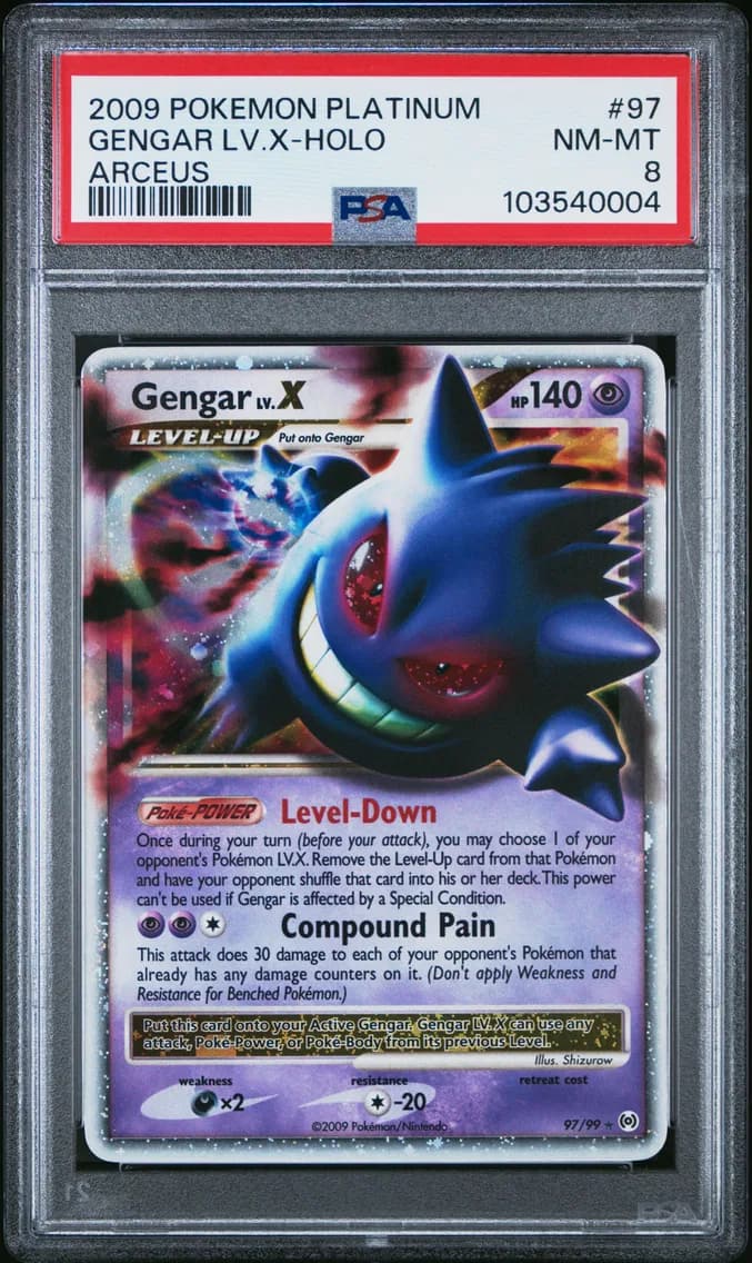 2009 #97 Gengar LV.X-Holo PSA 8 Platinum Arceus
