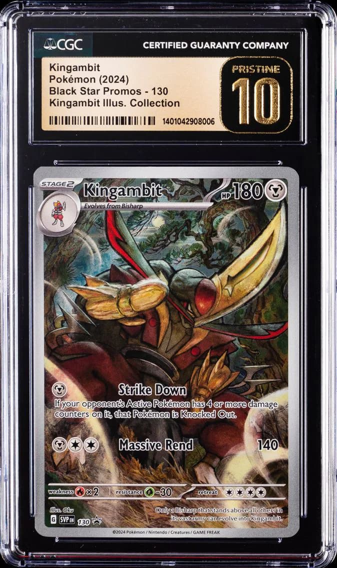 2024 #130 Kingambit CGC 10 Pristine Svp EN-SV Black Star Promo Pokemon