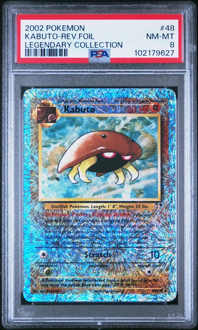 2002 #48 Kabuto-Reverse Foil PSA 8 Legendary Collection