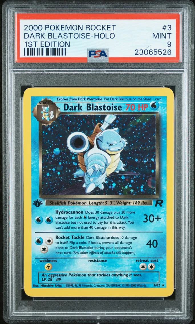 2000 #3 Dark Blastoise-Holo 1st Edition PSA 9 Rocket