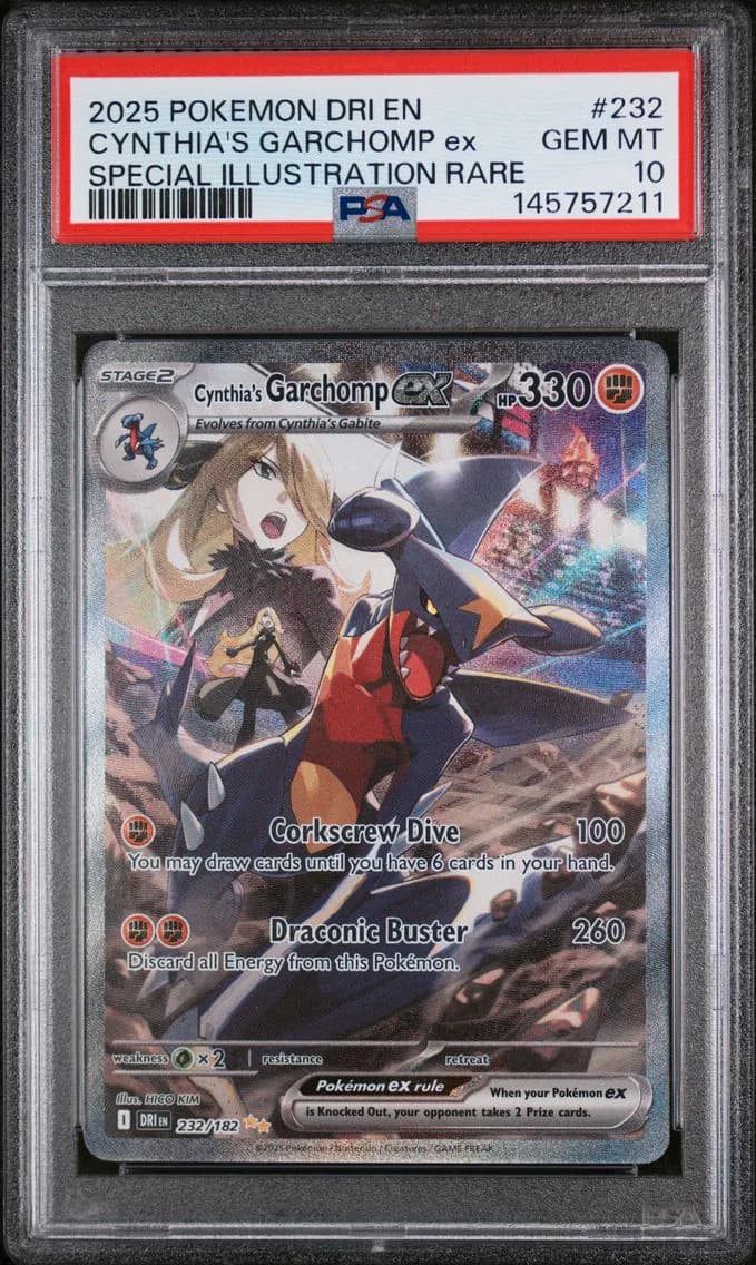 2025 #232 Cynthia's Garchomp EX PSA 10 Dri EN-Destined Rivals
