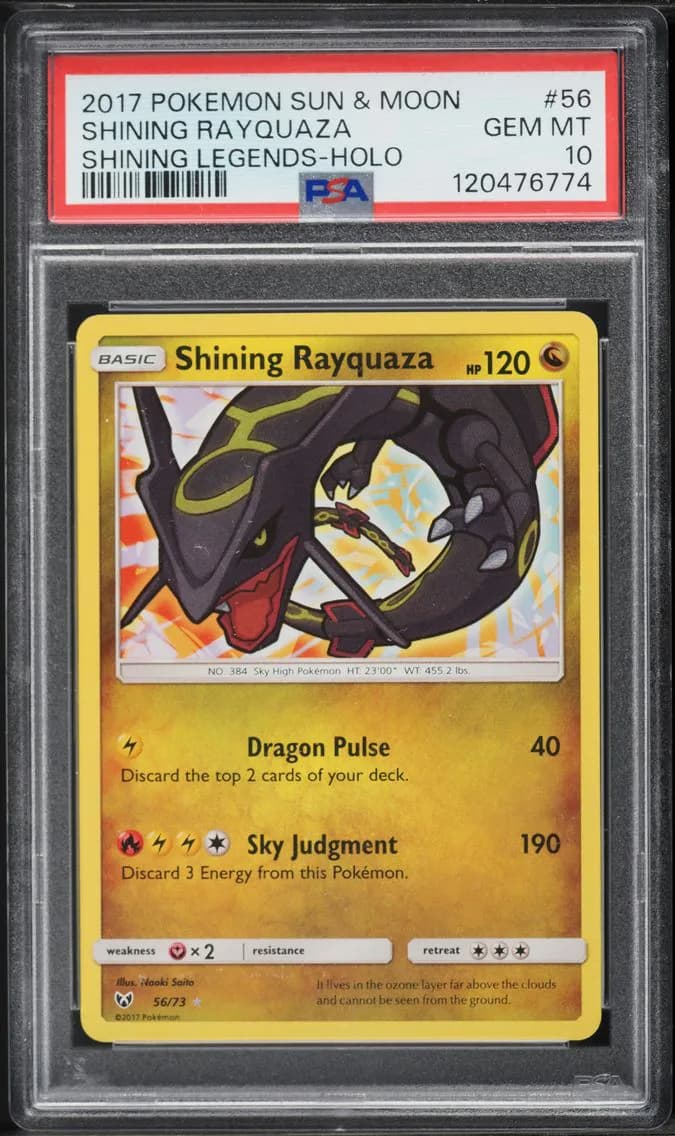 2017 #56 Shining Rayquaza-Holo PSA 10 Sun & Moon Shining Legends Pokemon