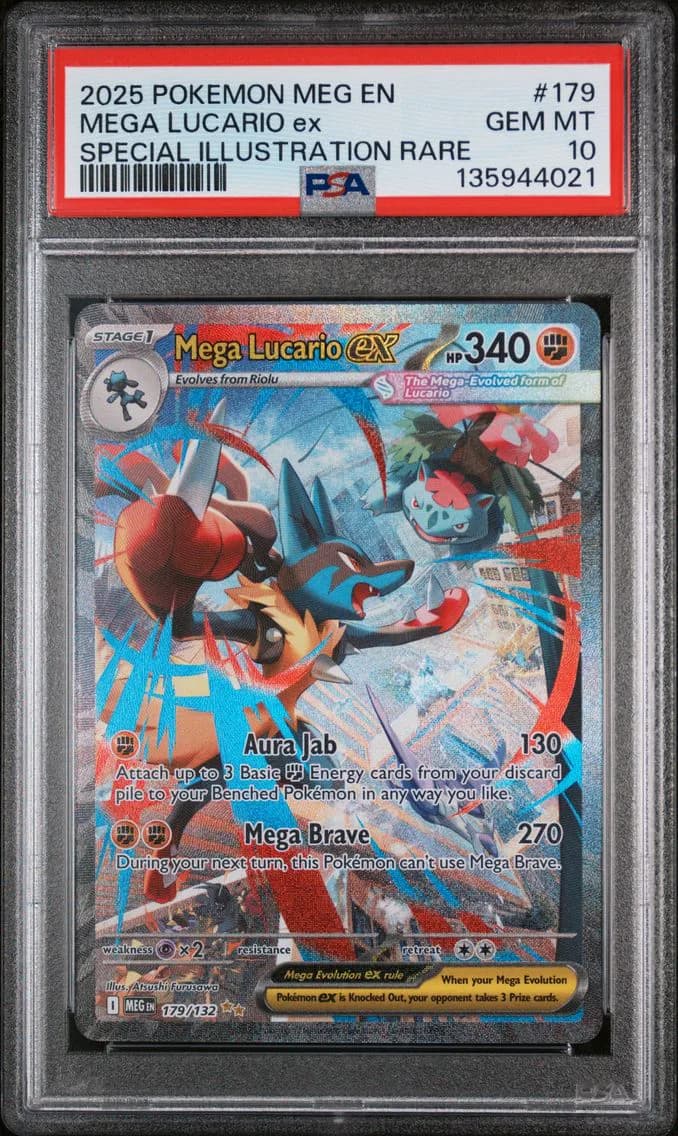 2025 #179 Mega Lucario EX PSA 10 Meg EN-Mega Evolution