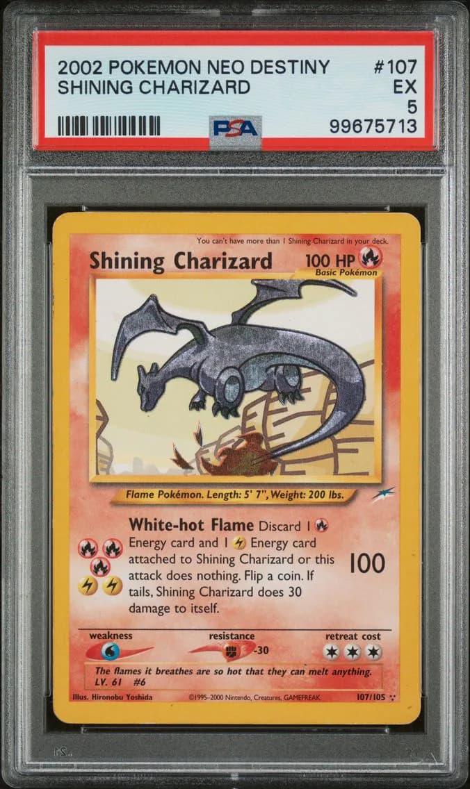 2002 #107 Shining Charizard PSA 5 Neo Destiny Pokemon