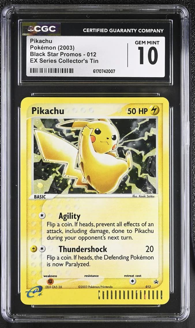 2003 #012 Pikachu CGC 10 Black Star Promos - Nintendo - English